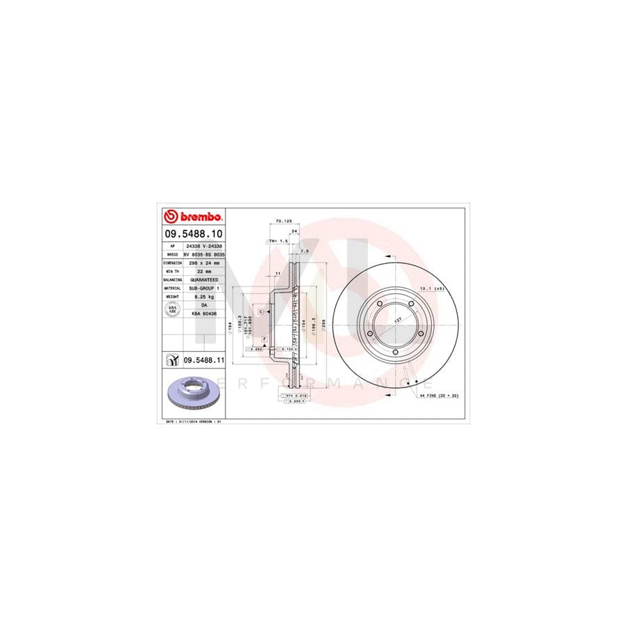 BREMBO 09.5488.10 Brake Disc Internally Vented | ML Performance Car Parts