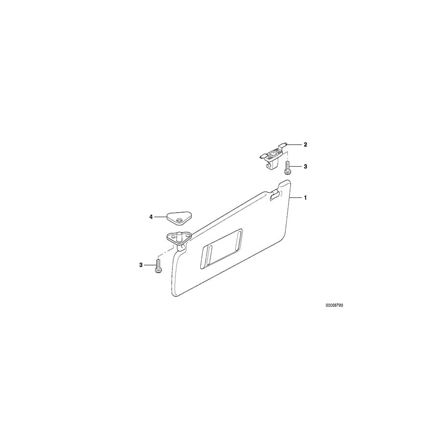 Genuine BMW 51168250978 E38 Right Sun Visor Make-Up Lamp PEARLBEIGE (Inc. 740i) | ML Performance UK Car Parts