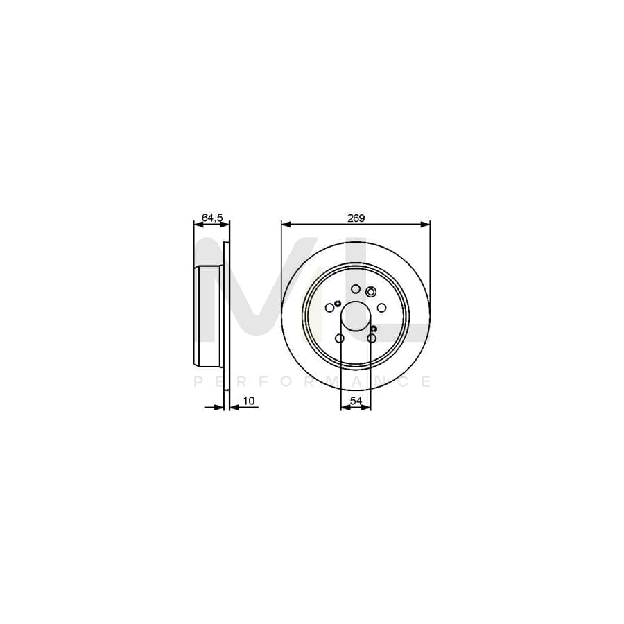 BOSCH 0 986 479 483 Brake Disc Solid, Oiled | ML Performance Car Parts