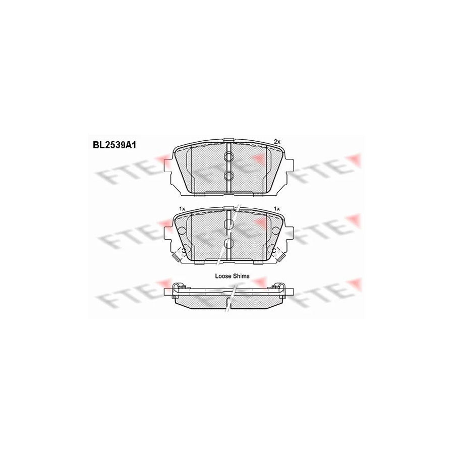 Fte BL2539A1 Brake Pad Set For Kia Carens Iii (Un) | ML Performance UK Car Parts