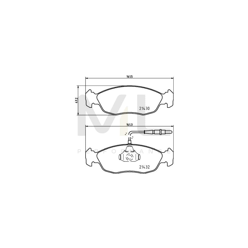 Hella 8DB 355 007-711 Brake Pad Set With Integrated Wear Warning Contact | ML Performance Car Parts