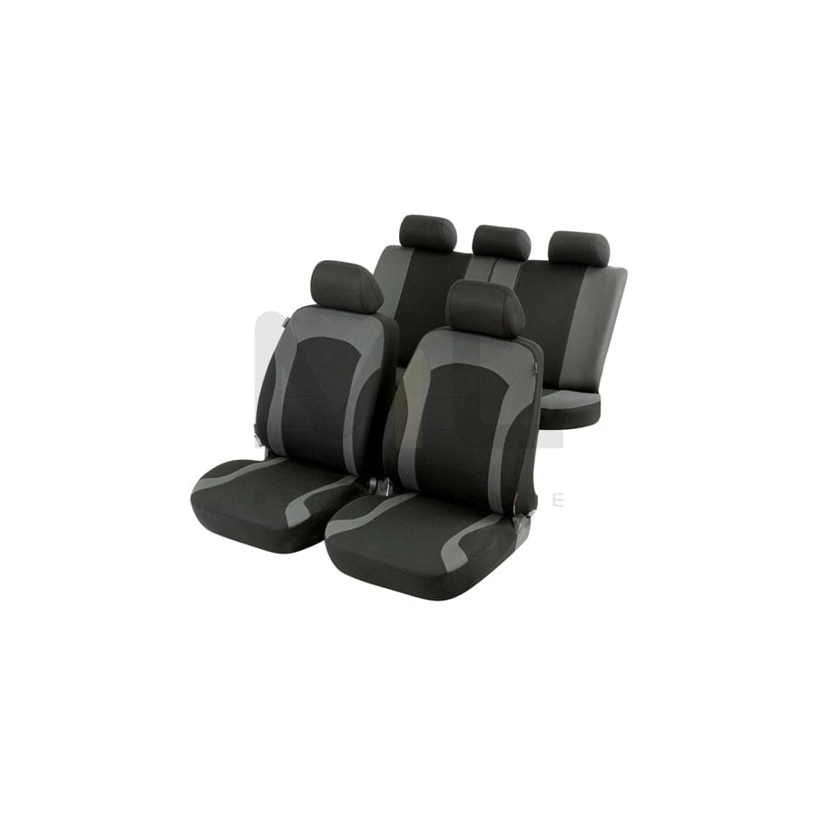 WALSER 11786 Car seat cover Black/Grey, Polyester, Front and Rear | ML Performance Car Parts