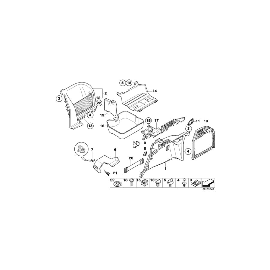 Genuine BMW 51476989323 E91 E91 Rubber Band, Left ANTHRAZIT (Inc. 320i, 335d & 330i) | ML Performance UK Car Parts