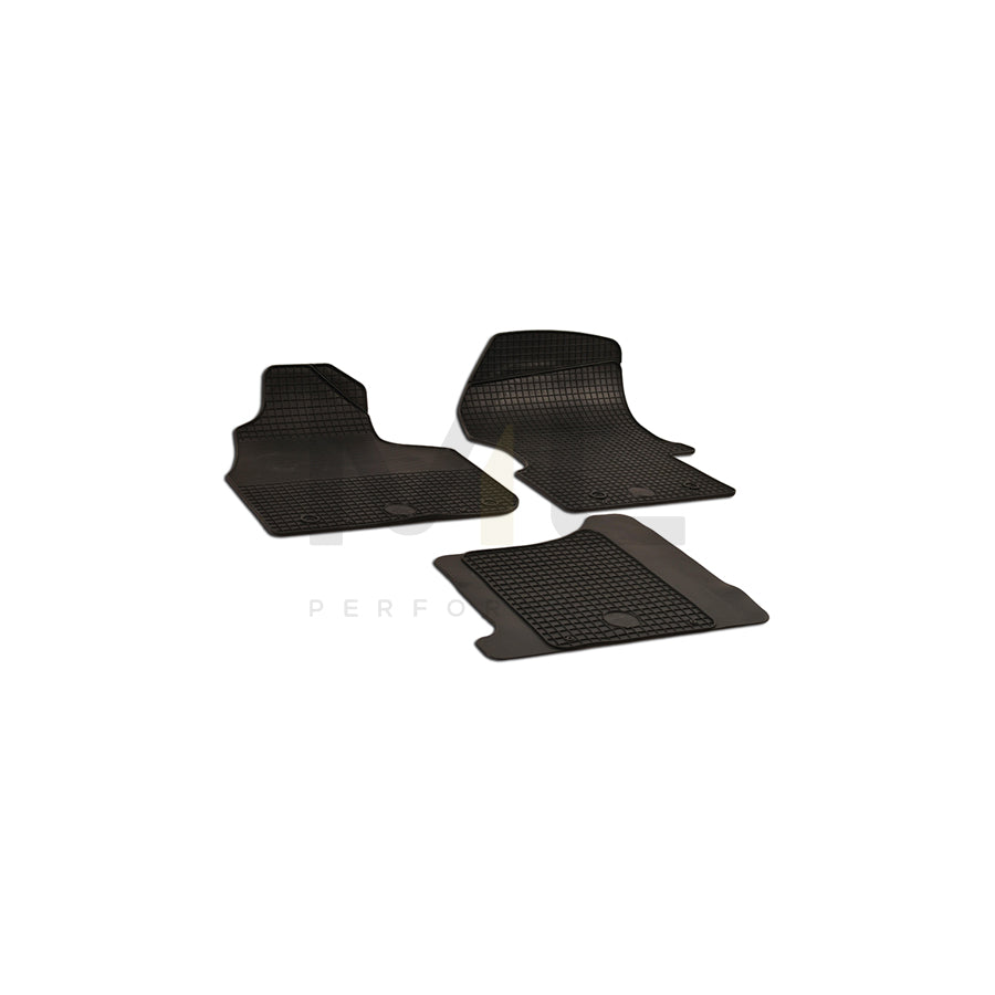 WALSER 50661 Floor mat set Elastomer, Front and Rear, Quantity: 3, Black | ML Performance Car Parts