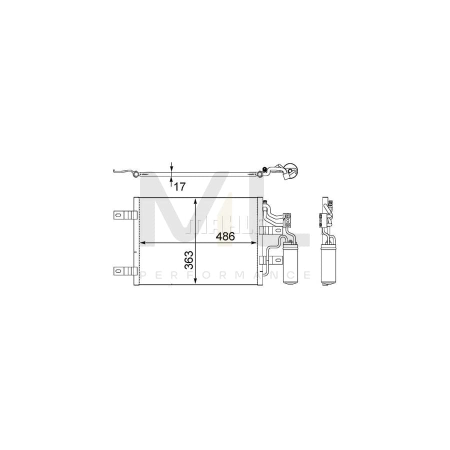 MAHLE ORIGINAL AC 409 000S Air conditioning condenser with dryer, with seal ring | ML Performance Car Parts