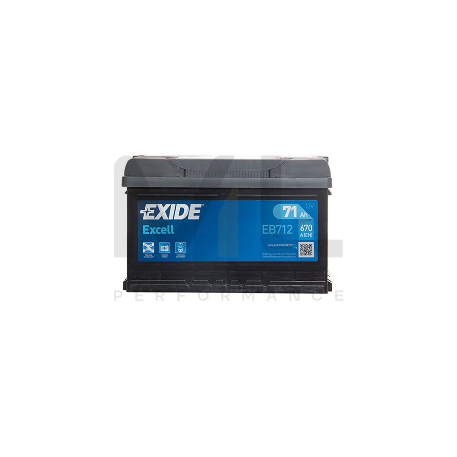 Exide Excel Car Battery 100 (71Ah) - 3 Year Guarantee - W096SE | ML Performance UK Car Parts