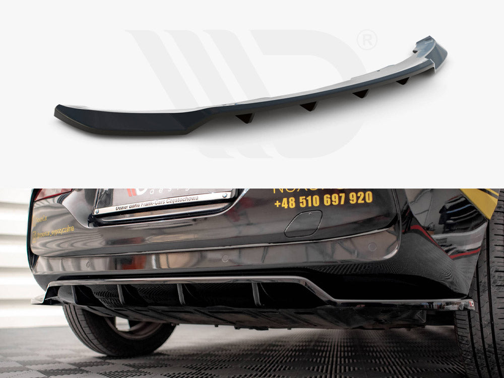 Maxton Design BM-I3-1-RD1T+RD2T Central Rear Splitter (vertical Bars) BMW I3 MK1 Facelift (2017-2022) | ML Performance UK Car Parts