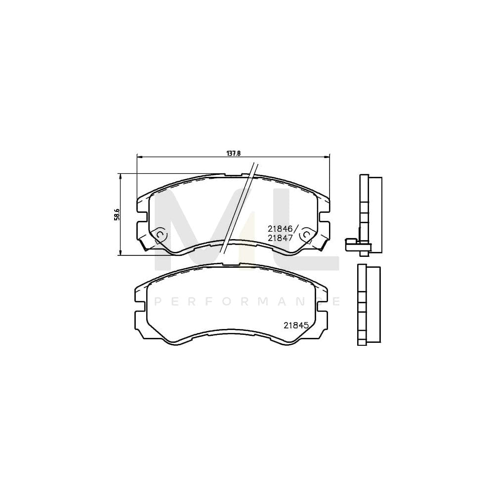 Hella 8DB 355 016-611 Brake Pad Set With Acoustic Wear Warning | ML Performance Car Parts