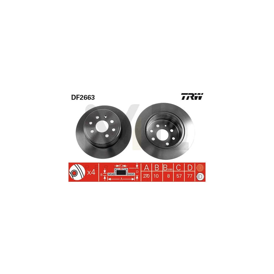 TRW DF2663 Brake Disc Solid, Painted | ML Performance Car Parts