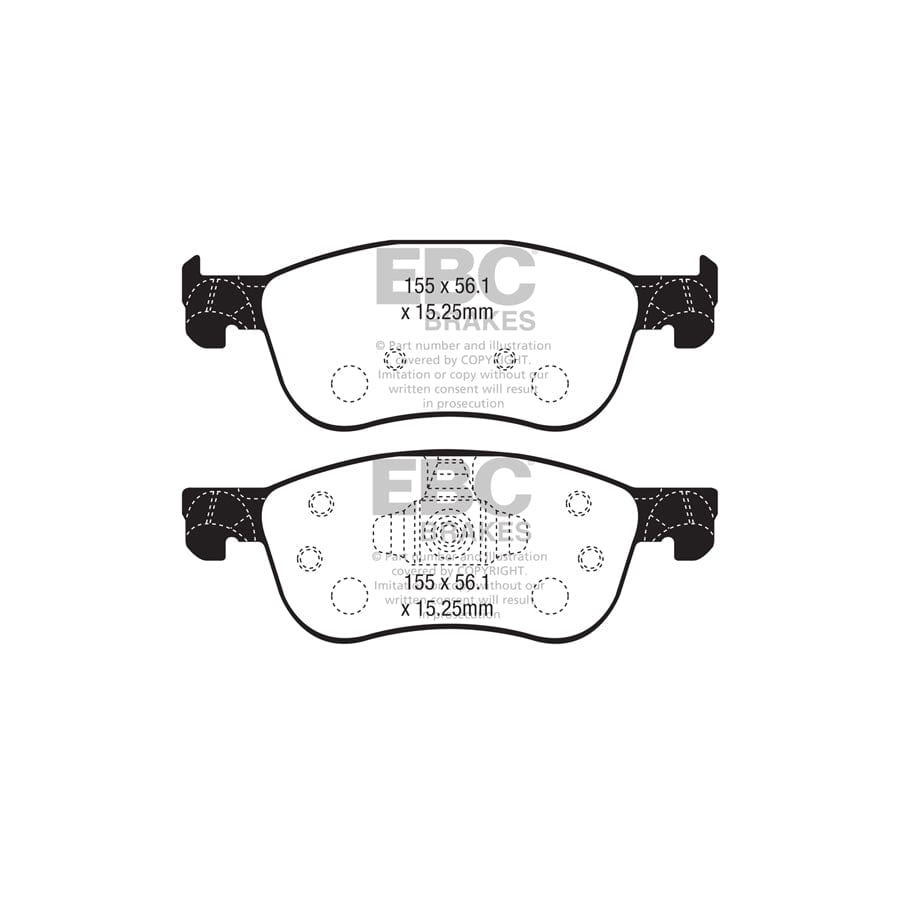 EBC PDKF2469 Ford Ultimax Front Brake Pad & Plain Disc Kit - ATE Caliper 2 | ML Performance UK Car Parts