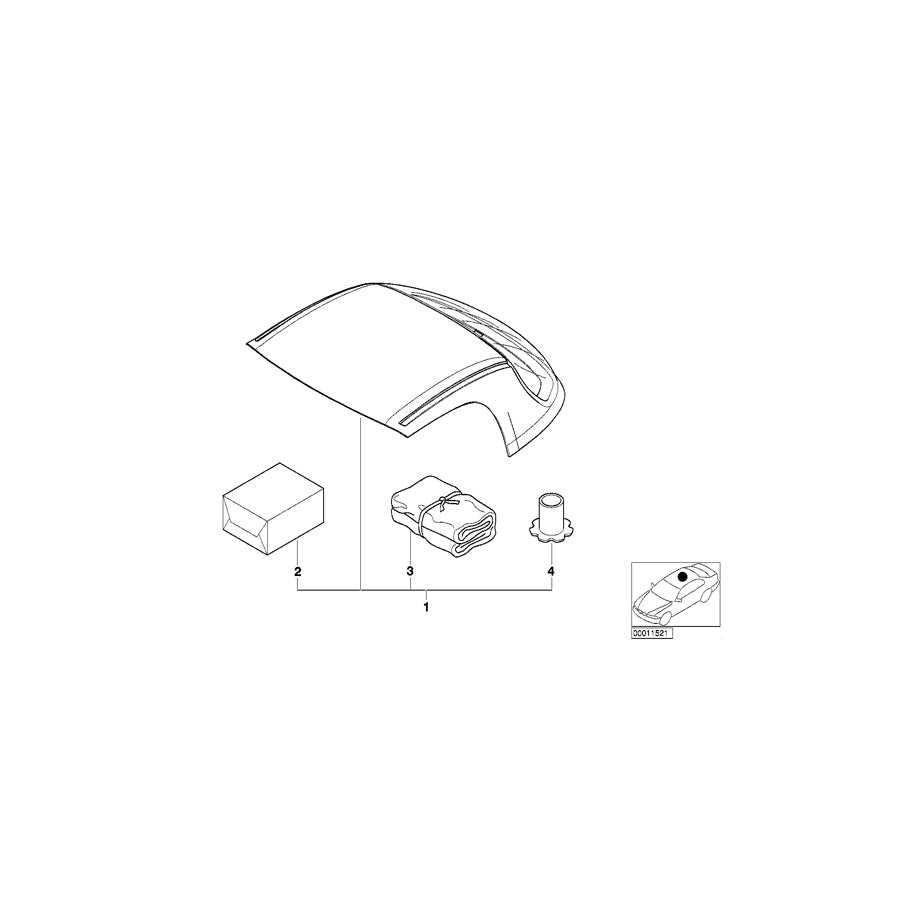 Genuine BMW 61108400220 E36 Adapter Tubing F Hardtop Support (Inc. Z3) | ML Performance UK Car Parts