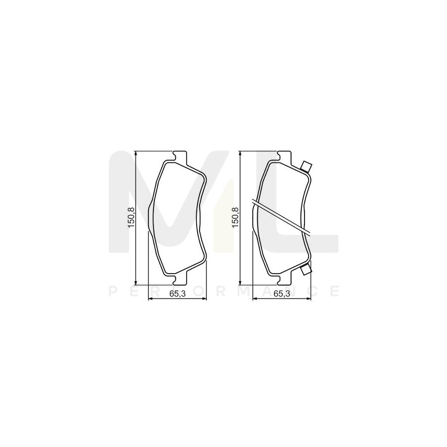 Bosch 0986494318 Brake Pad Set Front Axle, Rear Axle, With Acoustic Wear Warning, With Mounting Manual BP1208 | ML Performance Car Parts