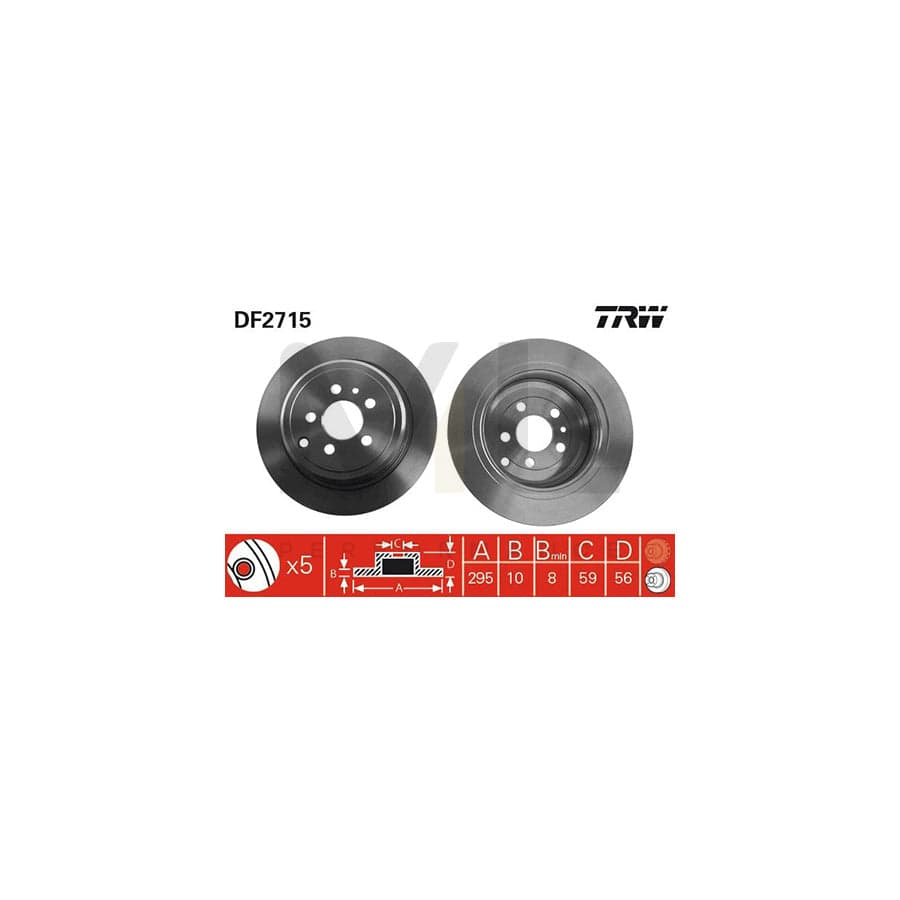 TRW DF2715 Brake Disc Solid, Painted | ML Performance Car Parts