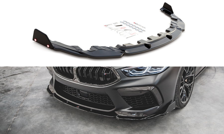 Maxton Design BM-M8-G16-FD1T+FSF Front Splitter + Flaps V.1 BMW M8 F9X | ML Performance UK Car Parts