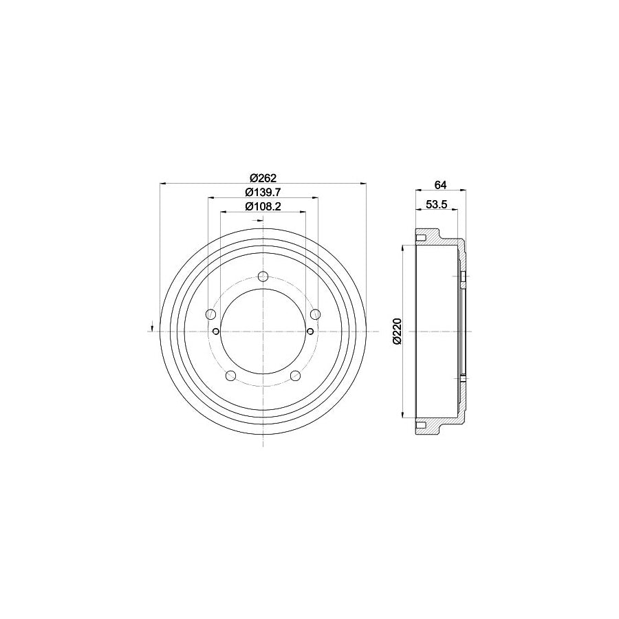 Hella 8DT 355 303-171 Brake Drum For Suzuki Grand Vitara