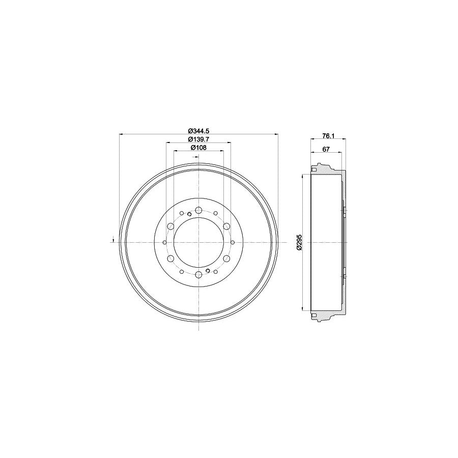 Hella 8DT 355 303-141 Brake Drum