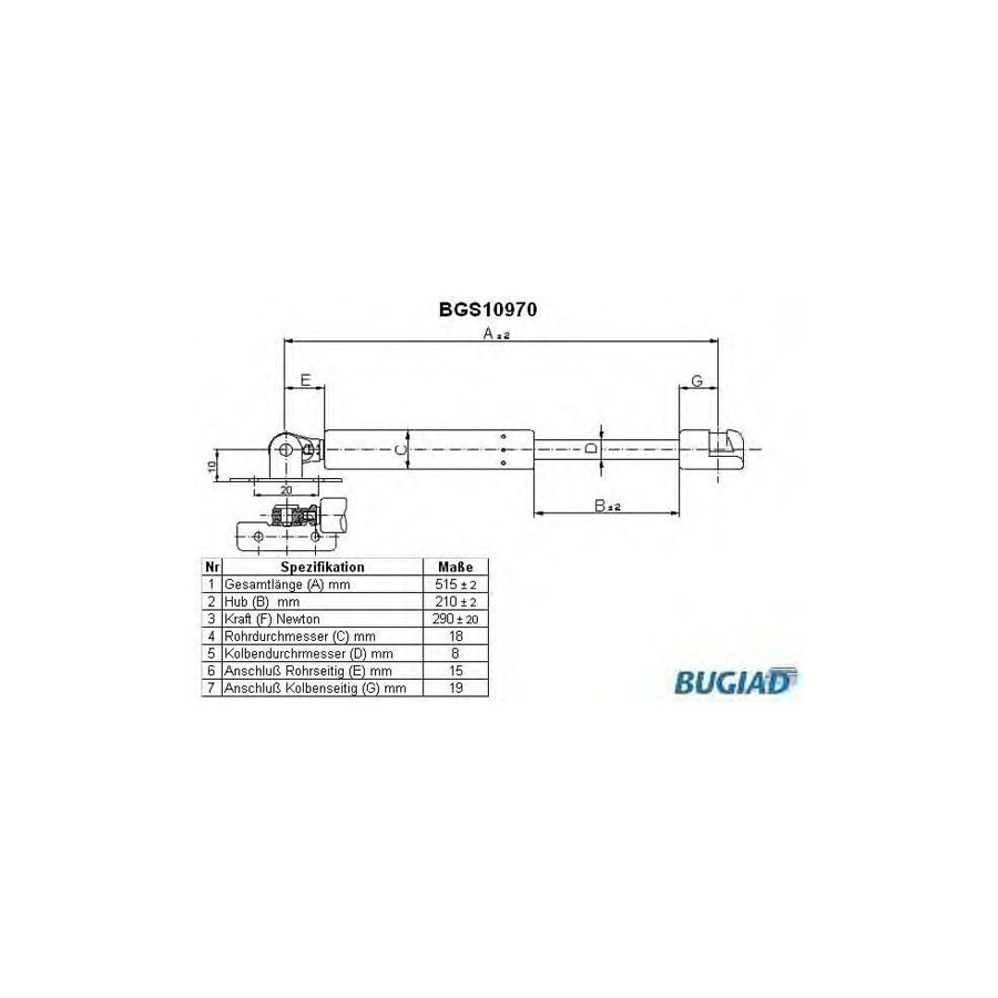 Bugiad BGS10970 Bonnet Strut