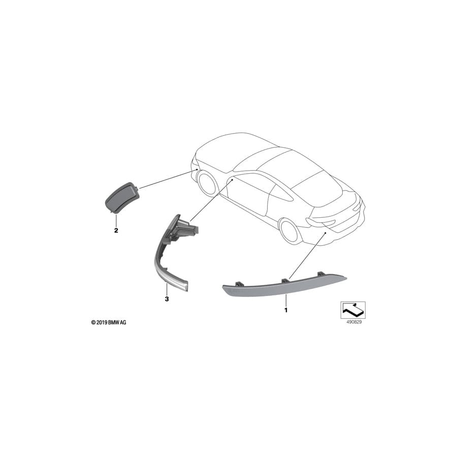 Genuine BMW 63147471138 G15 G16 G14 Side Marker Reflector Right (Inc. 840i, M850iX & 840iX) | ML Performance UK Car Parts