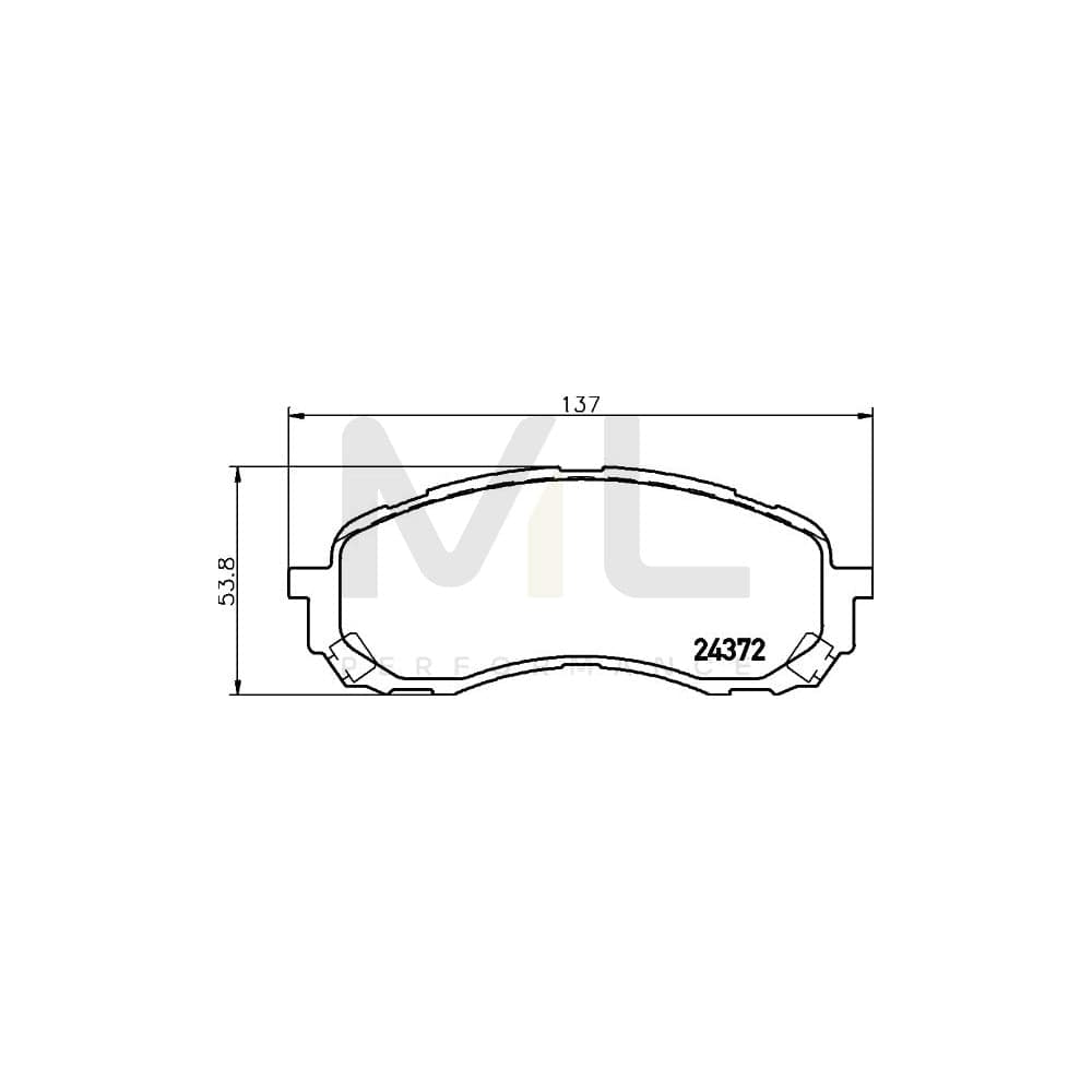 Hella 8DB 355 012-451 Brake Pad Set For Subaru Impreza With Acoustic Wear Warning | ML Performance Car Parts