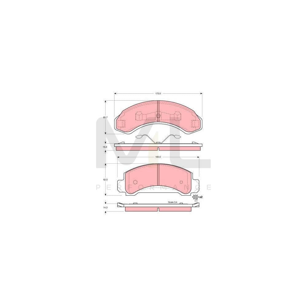 TRW Gdb4004 Brake Pad Set Not Prepared For Wear Indicator | ML Performance Car Parts