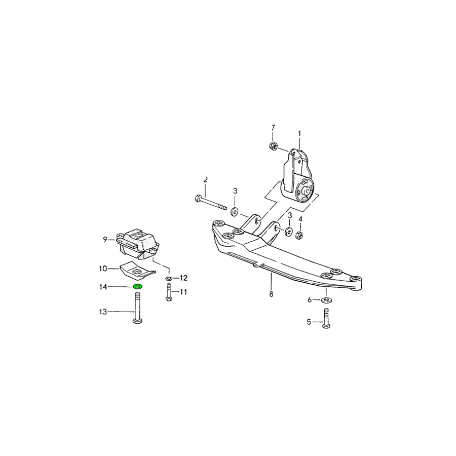 Genuine Porsche Gearbox Support Bearing Bracket Hexagon-Head Bolt Washer Porsche 964 C4 / 993 C4 / 993 C4S / 993 Turbo Manual | ML Performance UK Car Parts