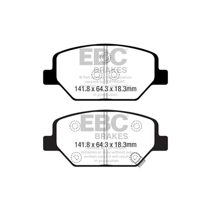 EBC PD03KF1550 Opel Vauxhall Insignia Yellowstuff Front Brake Pad & Plain Disc Kit 2 | ML Performance UK Car Parts