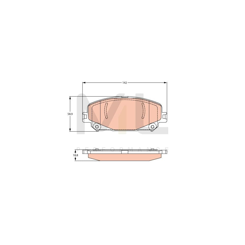 TRW Gdb2268 Brake Pad Set Not Prepared For Wear Indicator | ML Performance Car Parts