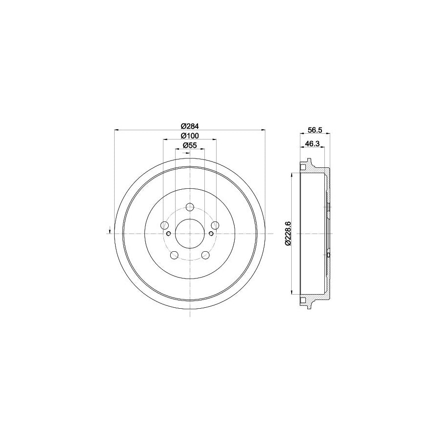 Hella 8DT 355 303-091 Brake Drum