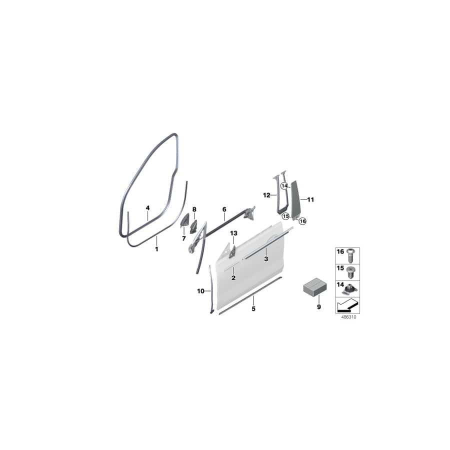 Genuine BMW 51727475703 G32 Sealing, Door Front Left (Inc. 640dX, 630dX & 620dX) | ML Performance UK Car Parts