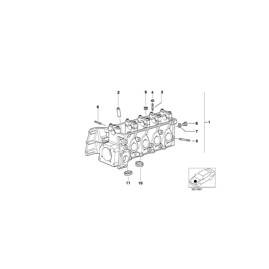 Genuine BMW 11121716621 E36 E46 E34 Cylinder Head (Inc. 318Ci, 318i & Z3 1.8) | ML Performance UK Car Parts