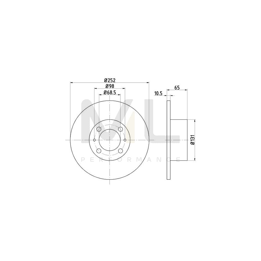 TEXTAR 92015100 Brake Disc Solid, without wheel hub, without wheel studs | ML Performance Car Parts