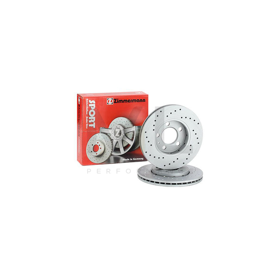 ZIMMERMANN SPORT COAT Z 100.1233.52 Brake Disc Externally Vented, Perforated, Coated, High-carbon | ML Performance Car Parts