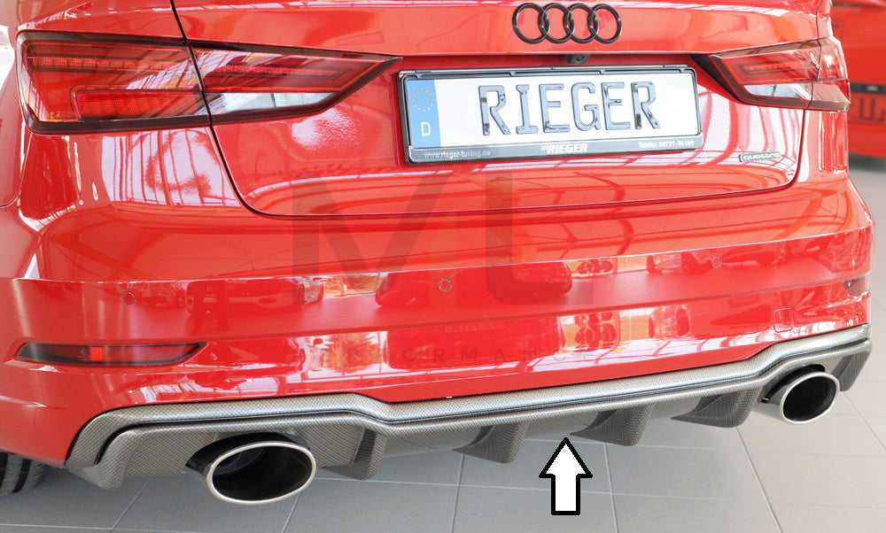 Rieger 00099617 Audi 8V Rear Diffuser (A3 & S3) 1 | ML Performance UK Car Parts