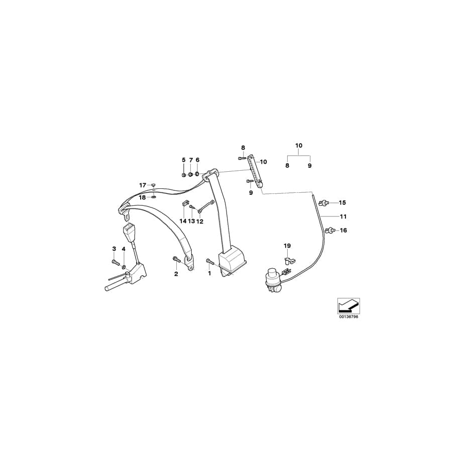 Genuine BMW 72118166621 E39 Bracket F Bowden Cable (Inc. 525tds, 520i & 535i) | ML Performance UK Car Parts