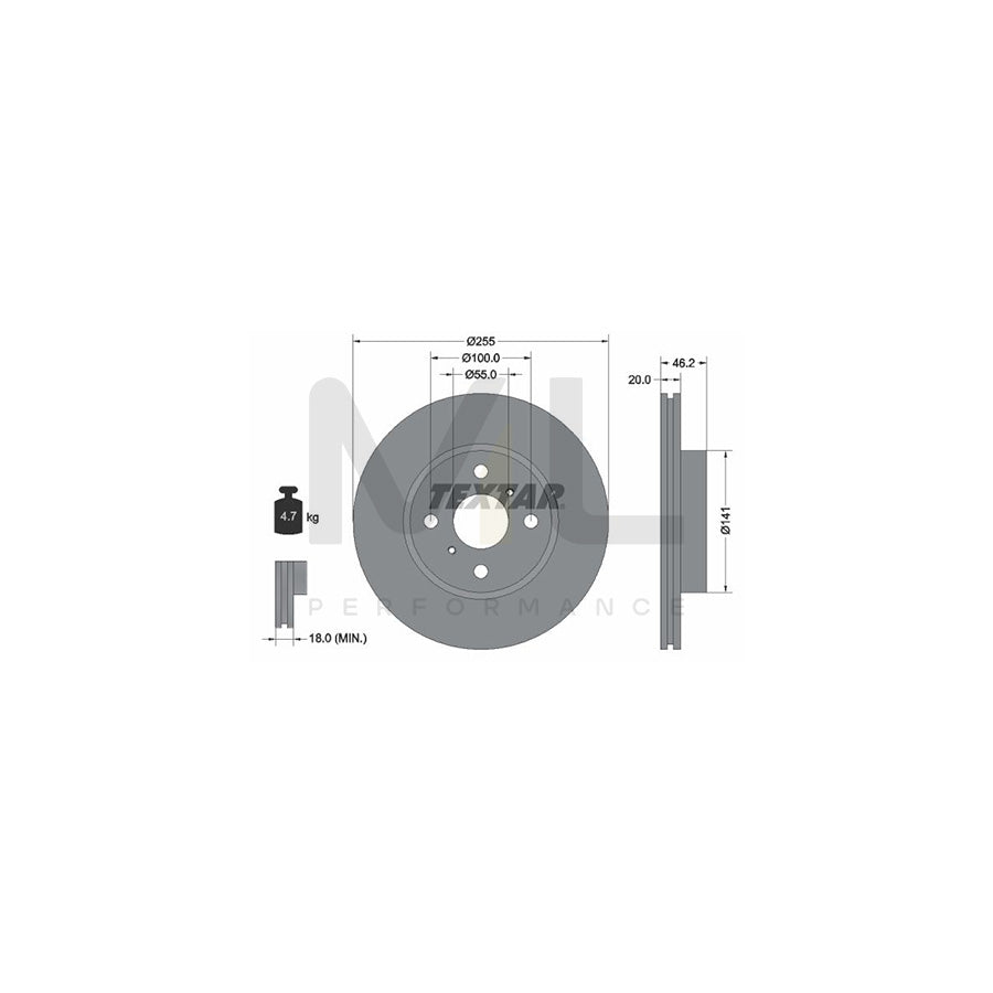 TEXTAR 92199900 Brake Disc Internally Vented, without wheel hub, without wheel studs | ML Performance Car Parts