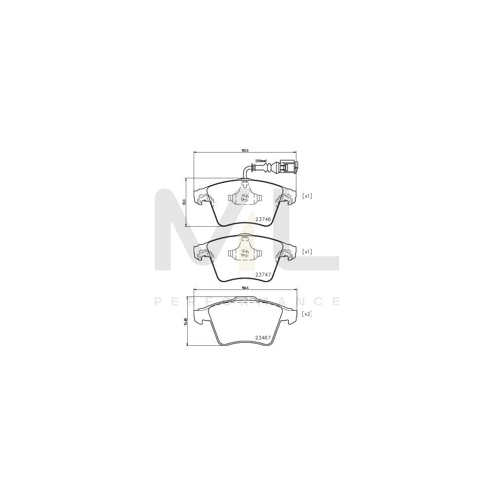 Hella 8DB 355 011-441 Brake Pad Set With Integrated Wear Warning Contact | ML Performance Car Parts