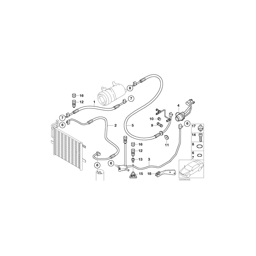 Genuine BMW 64538387650 E46 Dryer-Evaporator Pressure Hose Assy (Inc. 318Ci, 328Ci & 320i) | ML Performance UK Car Parts