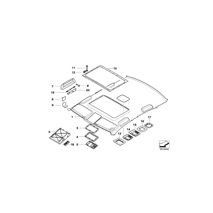 Genuine BMW 51168178991 E39 E38 Handle Cap HELLGRAU (Inc. 728i, 523i & 525d) | ML Performance UK Car Parts