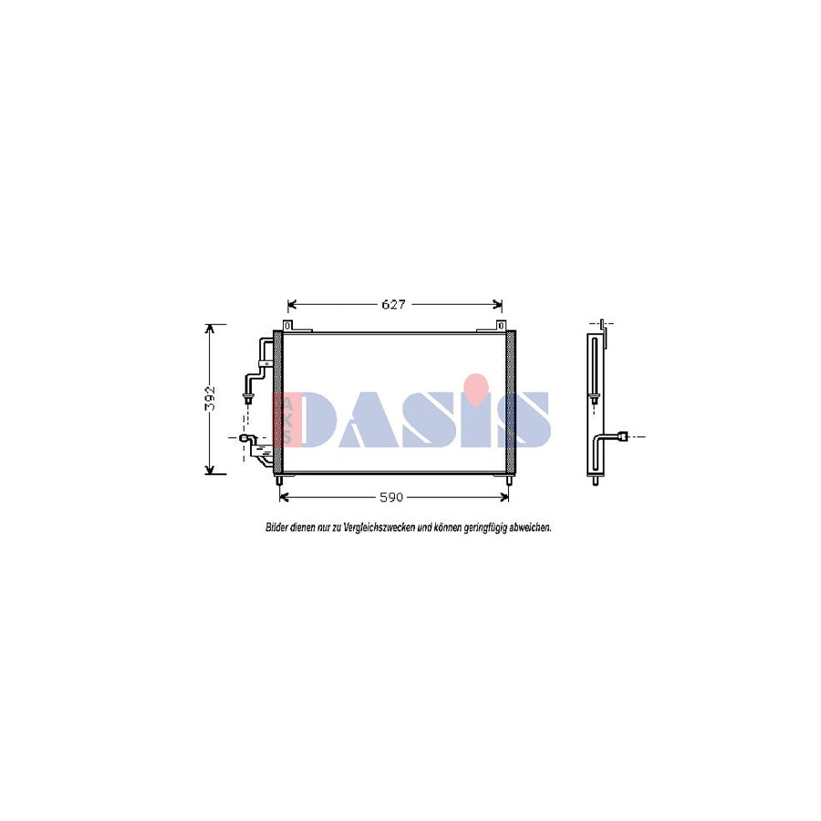 AKS Dasis 162230N Air Conditioning Condenser For Peugeot 406 | ML Performance UK