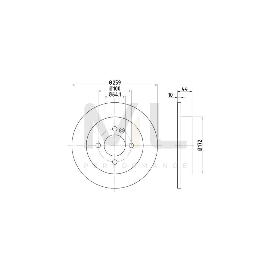 TEXTAR 92107600 Brake Disc Solid, without wheel hub, without wheel studs | ML Performance Car Parts