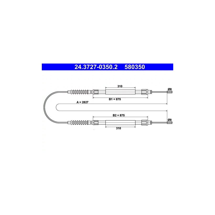 ATE 24.3727-0350.2 Hand Brake Cable