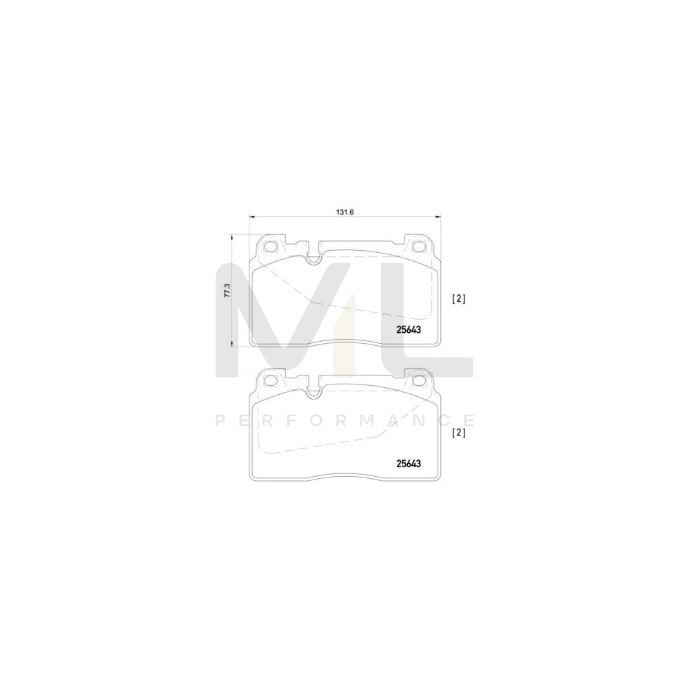 Brembo P 85 123 Brake Pad Set Prepared For Wear Indicator | ML Performance Car Parts