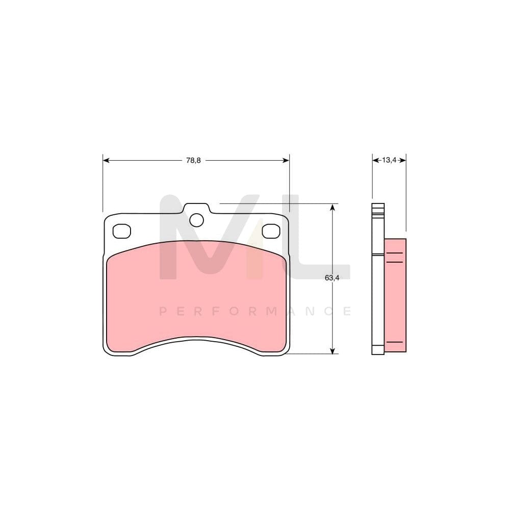 TRW Gdb736 Brake Pad Set Not Prepared For Wear Indicator | ML Performance Car Parts