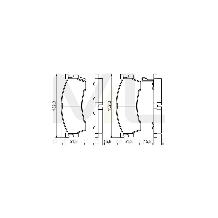 Bosch 0986495265 Brake Pad Set With Acoustic Wear Warning BP1569 | ML Performance Car Parts