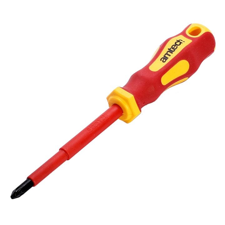 Amtech 100mm Pozidriv™ VDE™ 1000V electrical screwdriver with PZ 2 tip | ML Performance DIY & Power Tools