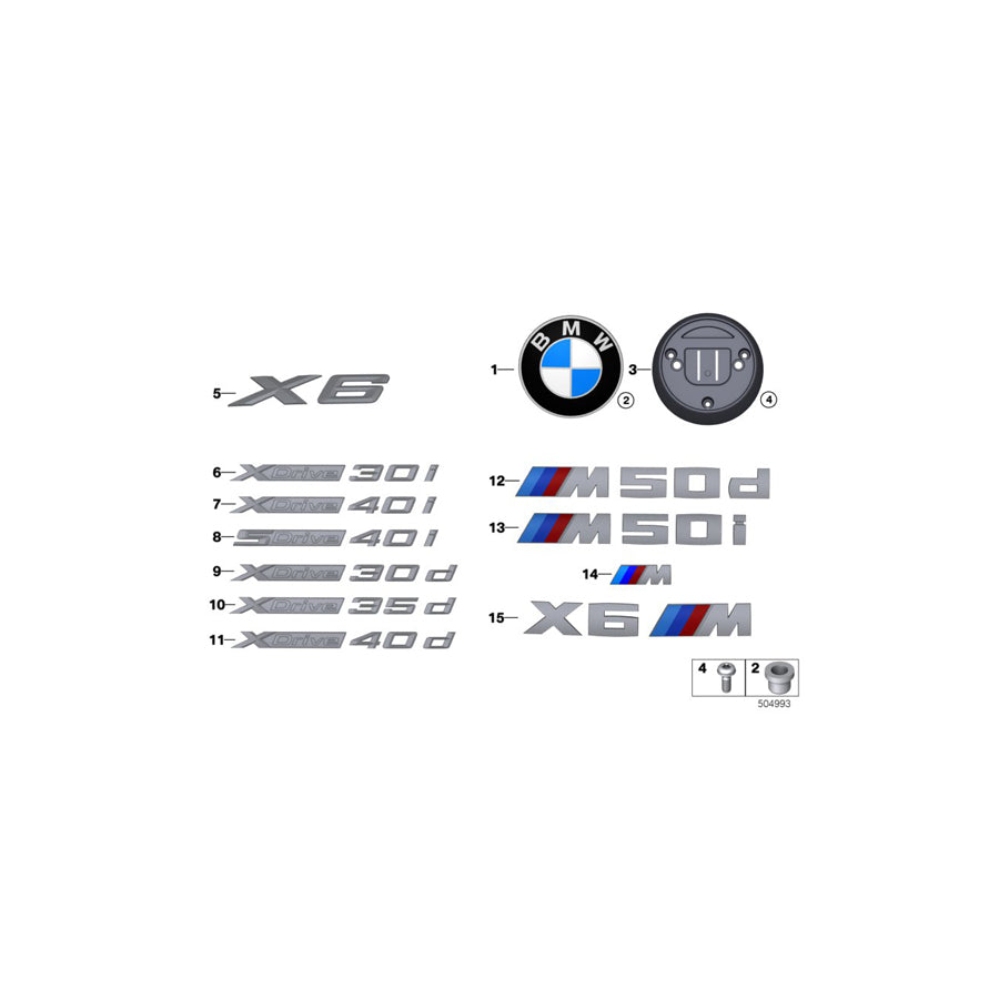 Genuine BMW 51148094035 G06 Emblem -M- (Inc. X6 30dX, X6 40iX & X6 40i) | ML Performance UK