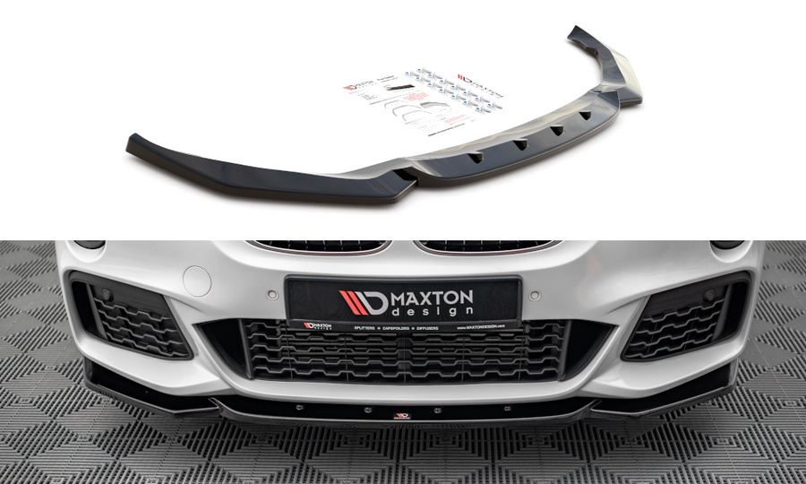 Maxton Design BM-X1-48-MPACK-FD1T Front Splitter V.1 BMW X1 M-Pack F48 | ML Performance UK Car Parts