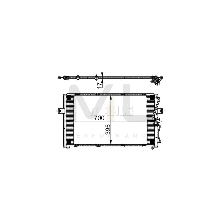 MAHLE ORIGINAL AC 379 000S Air conditioning condenser for KIA SEDONA without dryer | ML Performance Car Parts