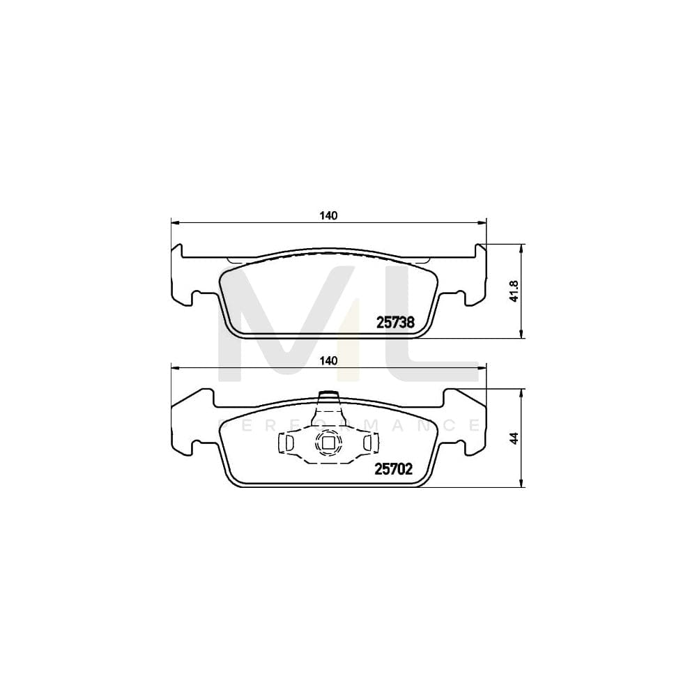 Hella 8DB 355 020-421 Brake Pad Set Not Prepared For Wear Indicator | ML Performance Car Parts