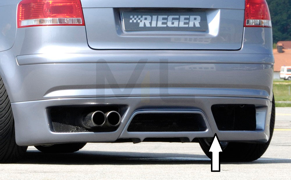 Rieger 00056706 Audi 8P A3 Rear Diffuser 1 | ML Performance UK Car Parts